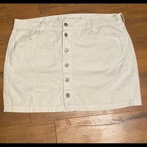Button up white Jean skirt
